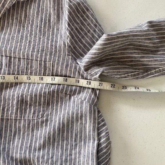 Lucky Brand Striped Button Up Tunic Shirt Long Sleeve Cotton Chest Pocket - Picture 13 of 16
